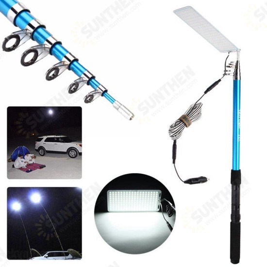 500W Adjustable 5M LED Fishing Lamp Car Camping Light Outdoor Barbecue White Light DC12V