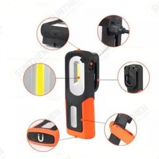 5W Portable COB LED USB Rechargeable Magnetic Work Light Folding Hook Tent Camping Torch Flashlight