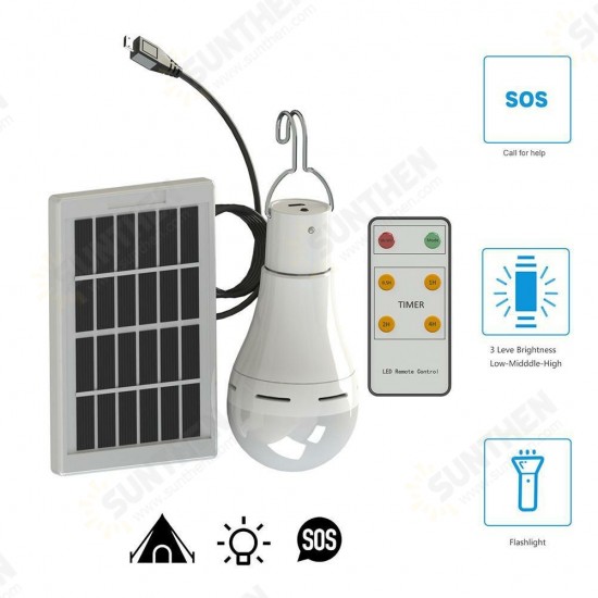 7W/9W Solar Light Bulb Outdoor Garden Lamp Remote Control Solar Power Outdoor Light Solar Panel Spotlight Portable Energy Lamp