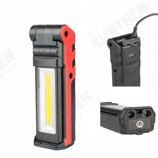 5W+3W+3W USB Rechargeable Portable COB LED Work Camping Light Magnetic Dimming Flashlight