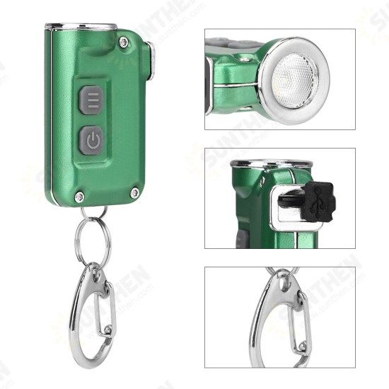 Mini Double-switch Keychain Lamp USB Charging Flashlight Camping Lantern Light Portable Flashlight Waterproof Super Bright