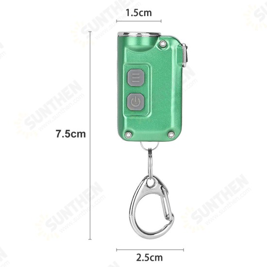 Mini Double-switch Keychain Lamp USB Charging Flashlight Camping Lantern Light Portable Flashlight Waterproof Super Bright