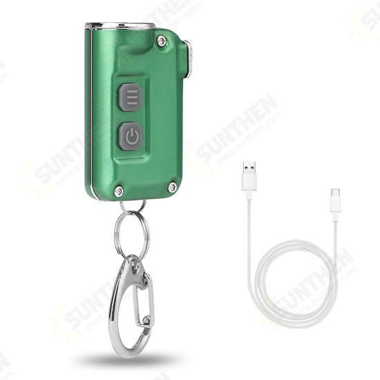 Mini Double-switch Keychain Lamp USB Charging Flashlight Camping Lantern Light Portable Flashlight Waterproof Super Bright