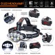 8LED USB Rechargeable Headlamp 6400mAh IPx4 Waterproof Outdoor Headlight 8 Light Modes