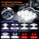 8LED USB Rechargeable Headlamp 6400mAh IPx4 Waterproof Outdoor Headlight 8 Light Modes