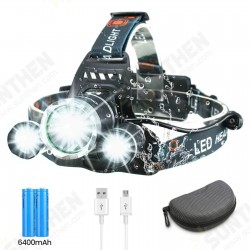 USB Rechargeable Headlamp 6400mAh IP65 Waterproof Outdoor Headlight 4 Light Modes USB Rechargeable Headlamp 6400mAh IP65 Waterproof Outdoor Headlight 4 Light Modes