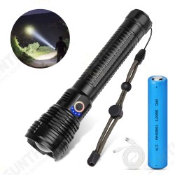 Upgraded USB Rechargeable Xhp90 LED Flashlight 90000 Lumens Zoomable & 3 Modes Lighting Suitable for Outdoor Hiking or Home Emergency Upgraded USB Rechargeable Xhp90 LED Flashlight 90000 Lumens Zoomable & 3 Modes Lighting Suitable for Outdoor Hiking or Home Emergency