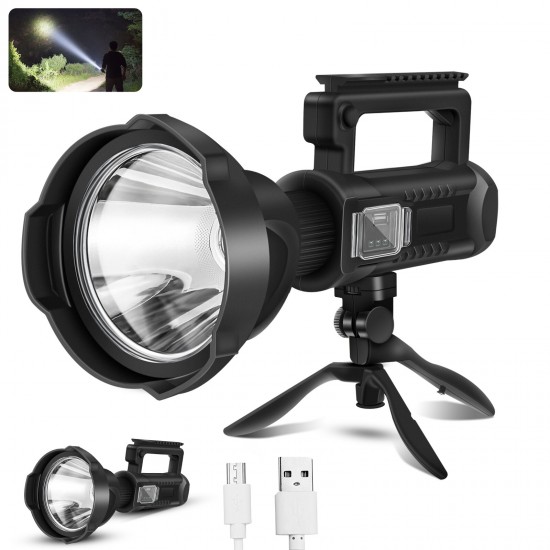Rechargeable P70 Spotlight Flashlight High Lumens Super Bright Led Searchlight 4 Modes IPX5 Waterproof Work Lights for Hiking