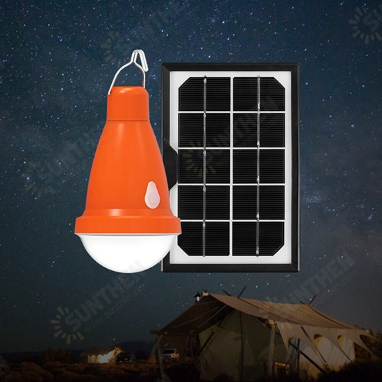 Solar Panel USB Rechargeable Camping Bulb Remote Control Waterproof Outdoor Emergency Light 3 Modes