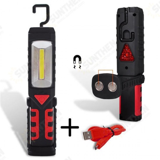 USB Rechargeable LED COB Camping Light Emergency Flashlight with Magnetic Base for Outdoor Home Auto