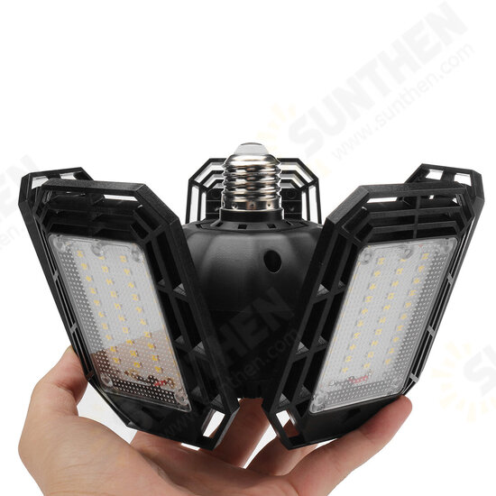 248 LED 5 Panels Deformable Garage Light E27 Basement Ceiling Lights Folding LED Workshop Fixture