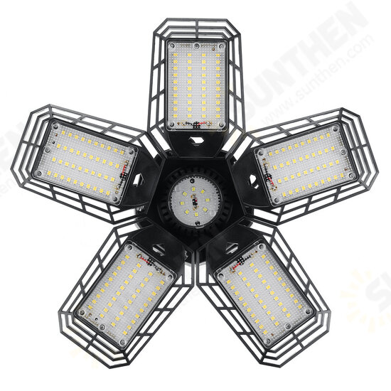 248 LED 5 Panels Deformable Garage Light E27 Basement Ceiling Lights Folding LED Workshop Fixture