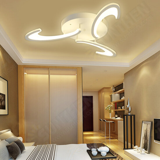 3 Heads Modern LED Acrylic Ceiling Lamp Pendant Light Chandeliers Bedroom+Remote Control