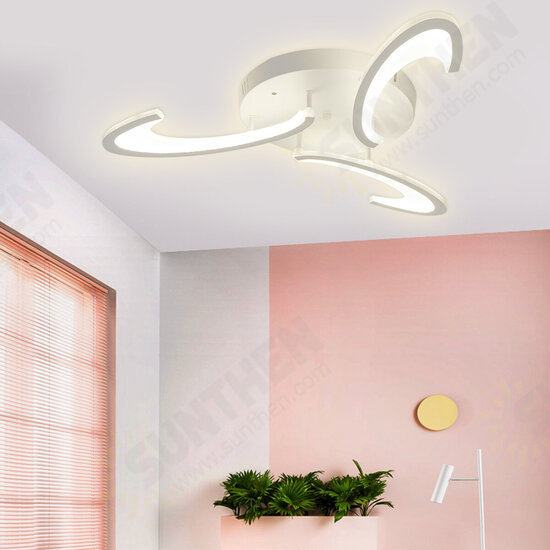 3 Heads Modern LED Acrylic Ceiling Lamp Pendant Light Chandeliers Bedroom+Remote Control