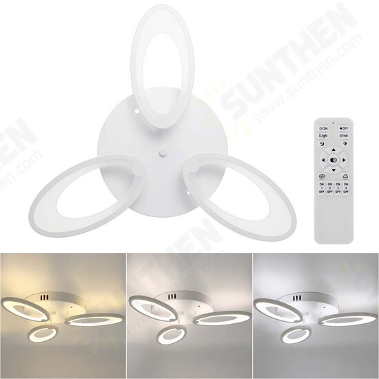 3 Heads Modern LED Ceiling Acrylic Home Lights Home Chandelier Lamp+Remote 3200-6500K