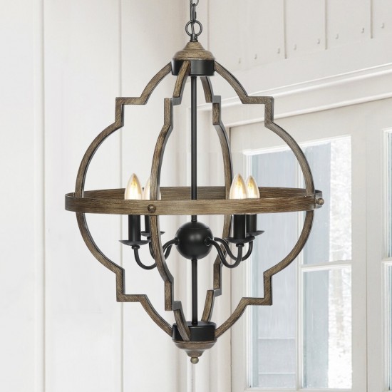 4-Light Pendant Lighting Rustic Metal Chandelier Industrial Ceiling Hanging Lamp