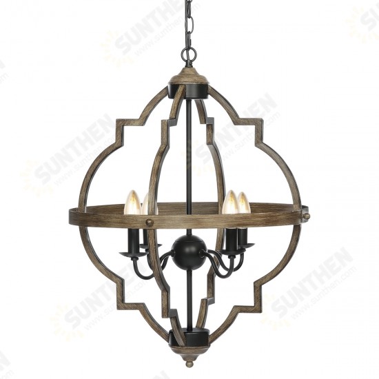 4-Light Pendant Lighting Rustic Metal Chandelier Industrial Ceiling Hanging Lamp