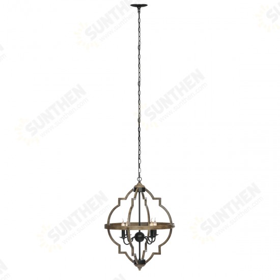 4-Light Pendant Lighting Rustic Metal Chandelier Industrial Ceiling Hanging Lamp