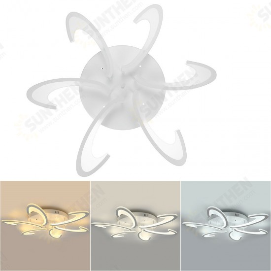 6 Heads Modern LED Acrylic Ceiling Lamp Pendant Light Chandeliers Bedroom+Remote Control