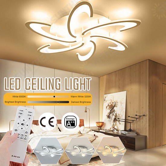 6 Heads Modern LED Acrylic Ceiling Lamp Pendant Light Chandeliers Bedroom+Remote Control