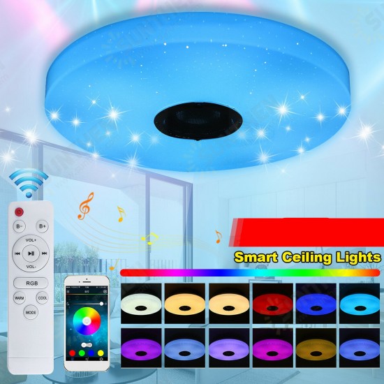 72W Smart LED Ceiling Light Lamp RGB bluetooth Music Speaker Bedroom Wall Lamp 72W Smart LED Ceiling Light Lamp RGB bluetooth Music Speaker Bedroom Wall Lamp