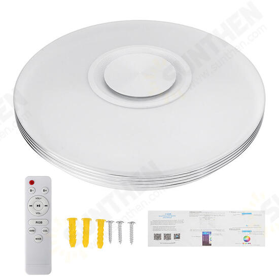 84LED RGBW Intelligent Music Ceiling Light Lamp APP/ Remote Control 220V/100-260V