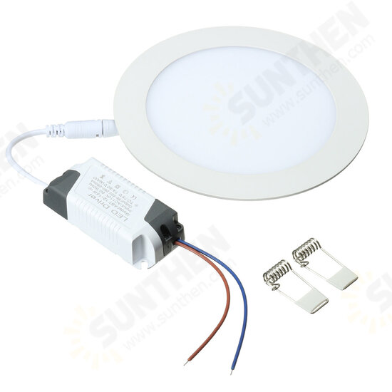 AC 110V 15W Dimmable Ultra-thin Round LED Panel 1500LM Recessed Ceiling Light with LED Driver AC 110V 15W Dimmable Ultra-thin Round LED Panel 1500LM Recessed Ceiling Light with LED Driver