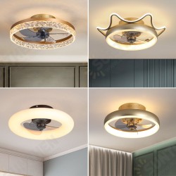 AC 220V Modern Minimalist LED Ceiling Fan Light Crystal Decorative Remote Control Lighting Bedroom Fan Lamp AC 220V Modern Minimalist LED Ceiling Fan Light Crystal Decorative Remote Control Lighting Bedroom Fan Lamp