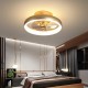 AC 220V Modern Minimalist LED Ceiling Fan Light Crystal Decorative Remote Control Lighting Bedroom Fan Lamp