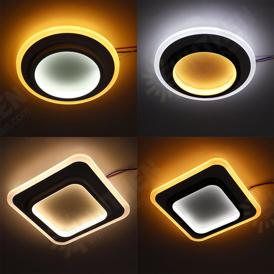 LED Dimmable Ceiling Light Square/Round Lamp Fixtures Bedroom Cloakroom 85-265V