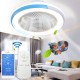 LED Fan Ceiling Light WiFi Dimmable Bedroom Lamp APP+Remote Control 220V