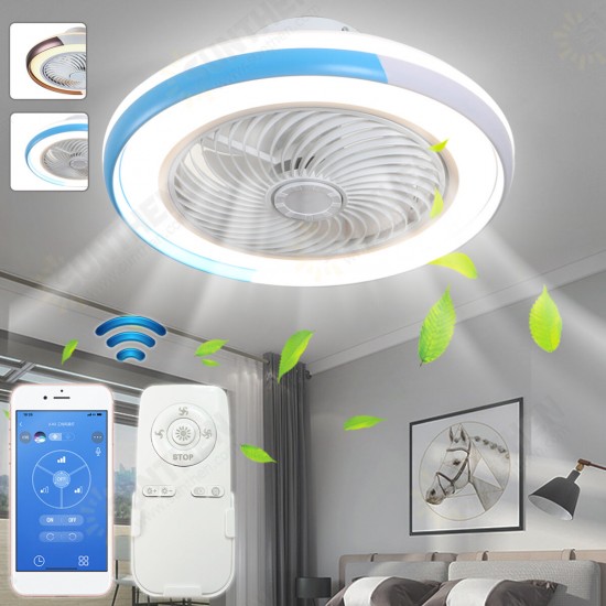 LED Fan Ceiling Light WiFi Dimmable Bedroom Lamp APP+Remote Control 220V