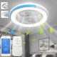 LED Fan Ceiling Light WiFi Dimmable Bedroom Lamp APP+Remote Control 220V