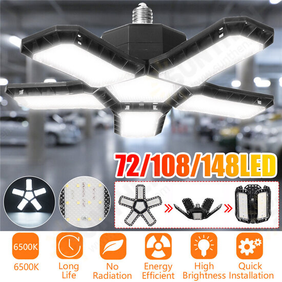 LED Three Leaf Four Leaf Garage Light Folding Light Ceiling Light AC85-265V 6000-6500K