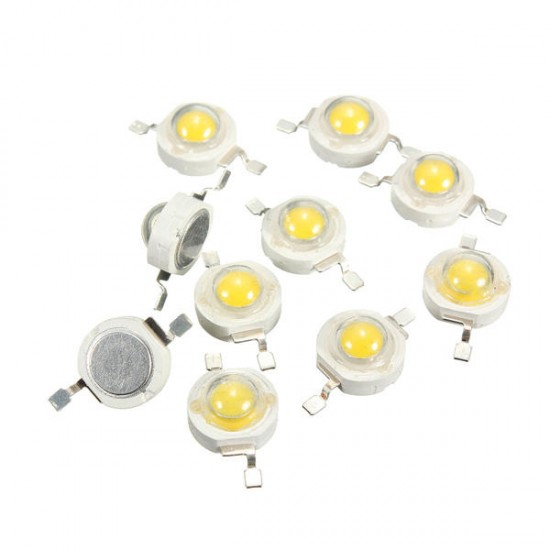 10pcs 3W LED Lamp Bulb Chips 200-230Lm White/Warm White Beads 3.2-3.4V