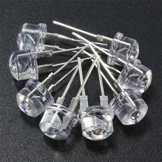 20pcs 8mm Straw Hat Blue Green Yellow Red LED Water Clear Light Emitting Diodes Lamp