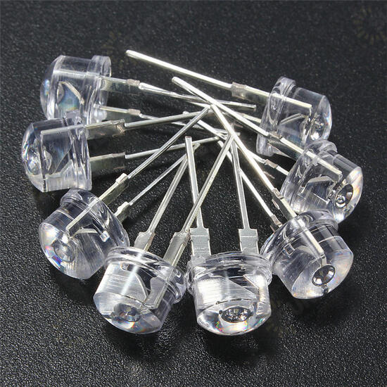 20pcs 8mm Straw Hat Blue Green Yellow Red LED Water Clear Light Emitting Diodes Lamp