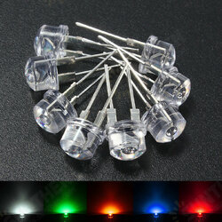 20pcs 8mm Straw Hat Blue Green Yellow Red LED Water Clear Light Emitting Diodes Lamp 20pcs 8mm Straw Hat Blue Green Yellow Red LED Water Clear Light Emitting Diodes Lamp