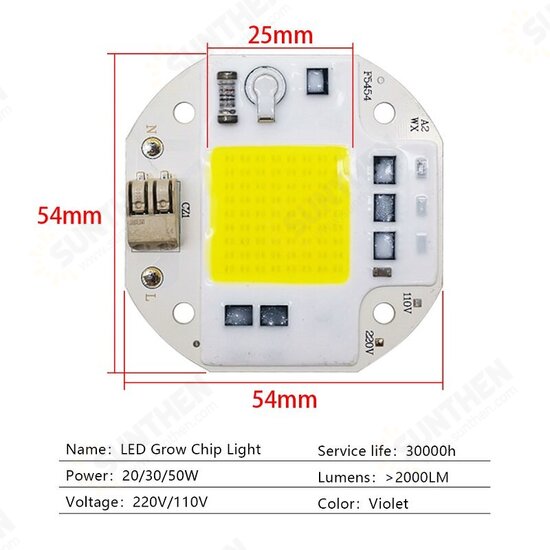 AC110V/220V COB LED Chip For Grow Light Full Spectrum 380-780nm Plant Seedling Flower