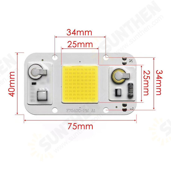 AC220V 20W 30W 50W LED COB Chip Smart IC No Need Driver for Flood Light Spotlight DIY Lighting