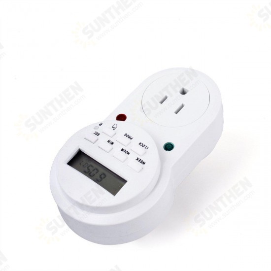 Digital Programmable Electronic Energy Saving Timer Socket US Plug