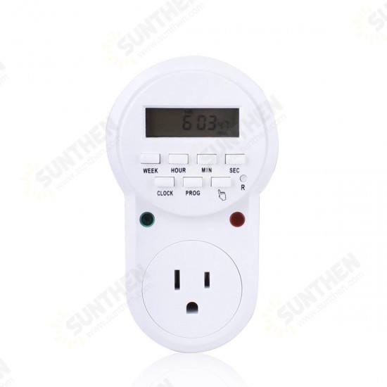 Digital Programmable Electronic Energy Saving Timer Socket US Plug