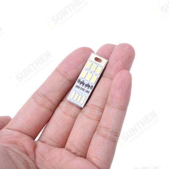 Mini 1W USB 6 LED Touch Stepless Dimming / Light-controlled Night Card Light for Power Bank Computer