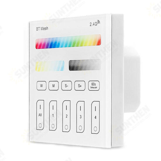 ZJ-TRBM-RGBWC-A AC100-240V Bluetooth Mesh RGBWC Remote Touch Panel Dimmer Controller for LED Lighting