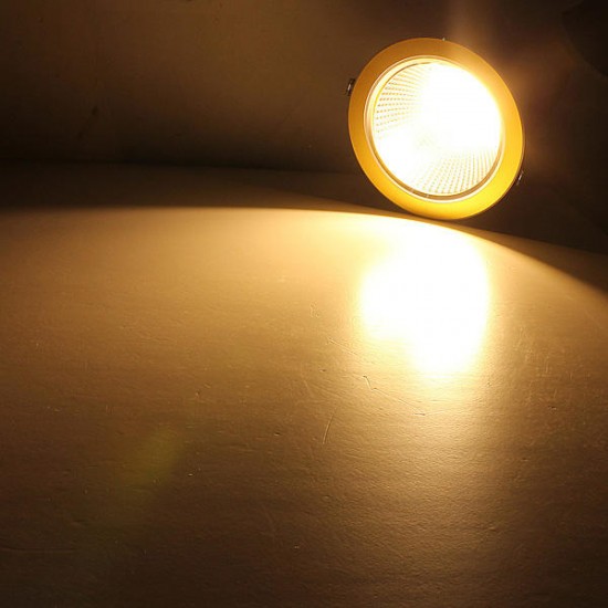 12W Warm White COB LED Ceiling Down Light Golden Shell 85-265V