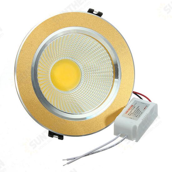 12W Warm White COB LED Ceiling Down Light Golden Shell 85-265V