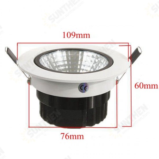 15W Dimmable COB LED Recessed Ceiling Light Fixture Down Light Kit