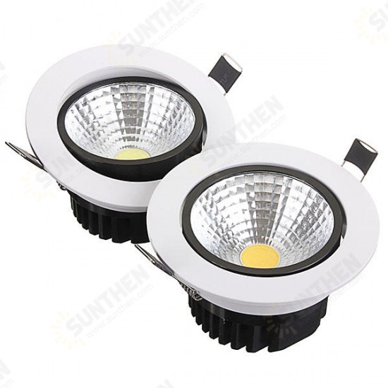 15W Dimmable COB LED Recessed Ceiling Light Fixture Down Light Kit