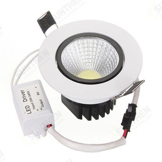 5W Dimmable COB LED Recessed Ceiling Light Fixture Down Light 220V