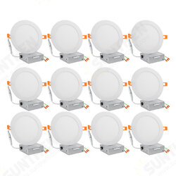 6/12 Pcs 6Inch LED Recessed Light Panel 12W with Junction Box Dimmable Can Down Lighting 6/12 Pcs 6Inch LED Recessed Light Panel 12W with Junction Box Dimmable Can Down Lighting